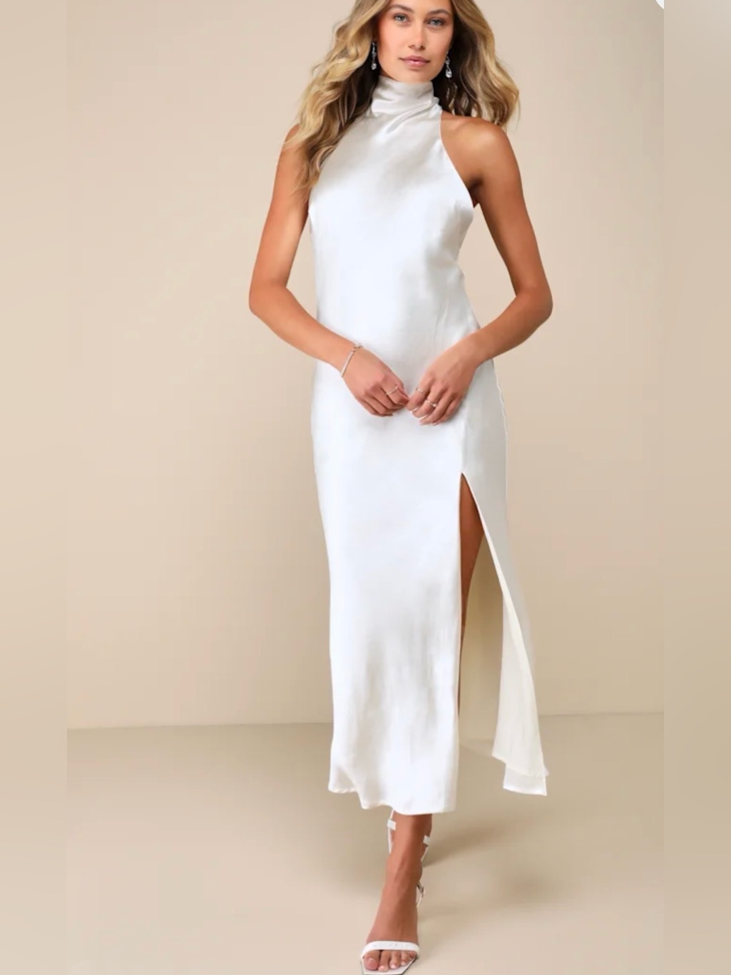 Windsor Cream Backless Dress Midi